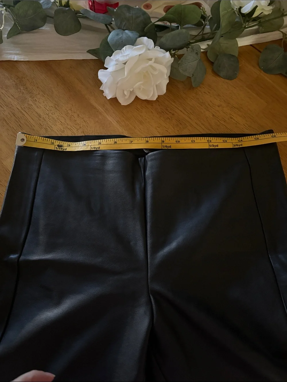 Banana Republic Black Faux Leather Cropped Ankle Pants